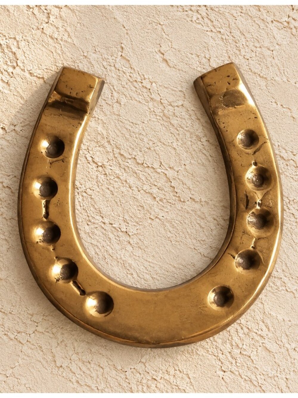 Brass Horseshoe Ornament Small Lucky Equestrian Western Rustic Farmhouse Vintage